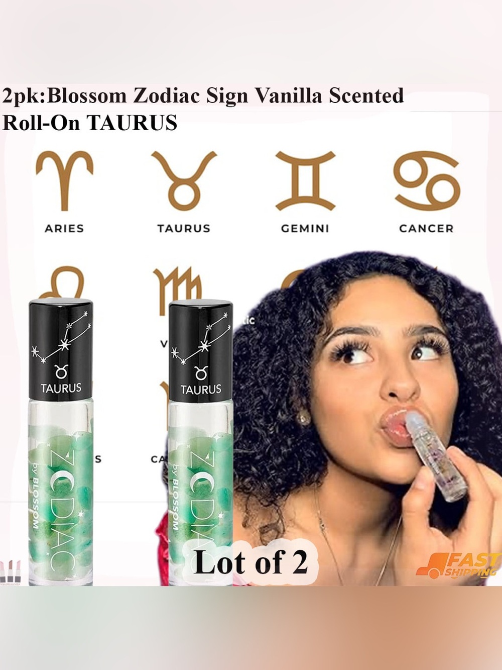 Zodiac Vanilla Scented Roll-On Lip Gloss - Taurus (Lot of 2)